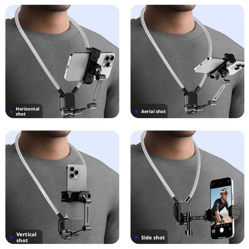 Neck Phone Holder for Recording, Around The Neck Phone Holder, Content Creator Essentials for Cooking/Riding/Indoor/Outdoor (basic clip version) - Image 5